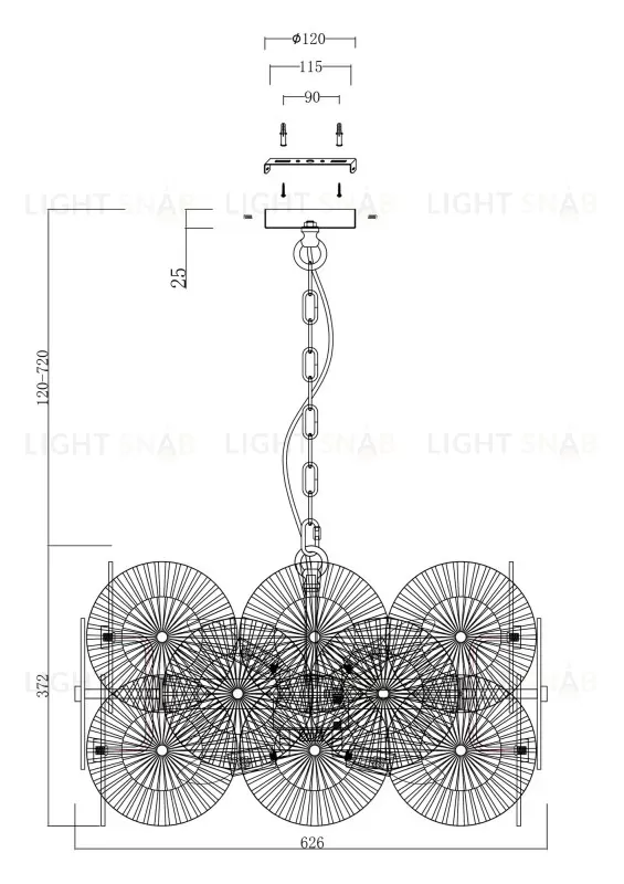 Подвесная люстра Maytoni MOD007PL-08G MOD007PL-08G