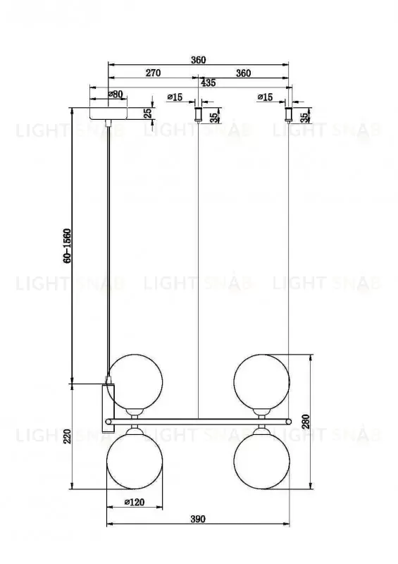 Подвесная люстра Maytoni MOD013PL-04BS1 MOD013PL-04BS1