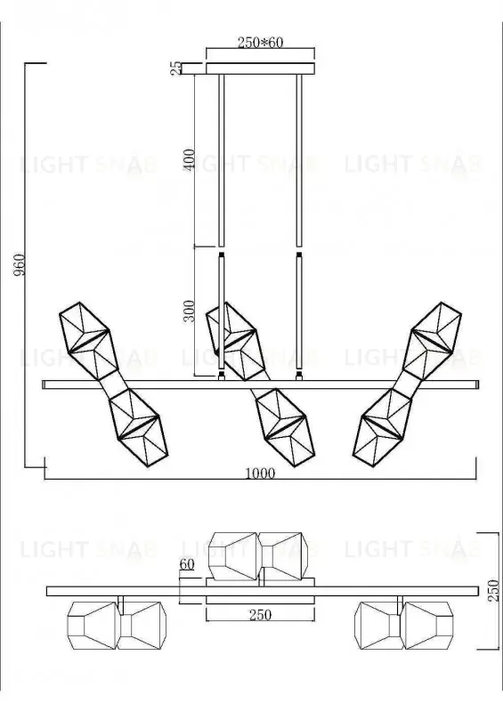 Люстра на штанге Maytoni MOD325PL-06G MOD325PL-06G