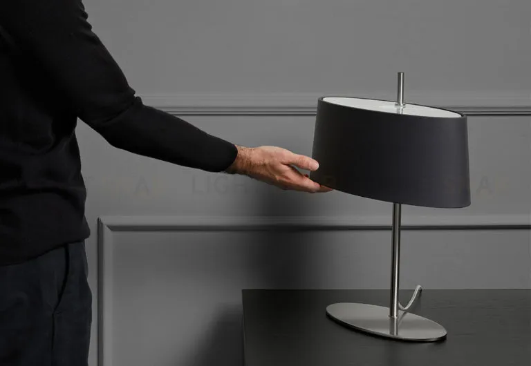 Настольная лампа Ona никель - черный абажур 074070