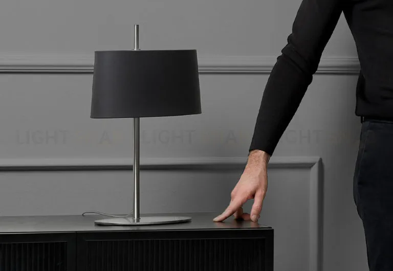 Настольная лампа Ona никель - черный абажур 074070