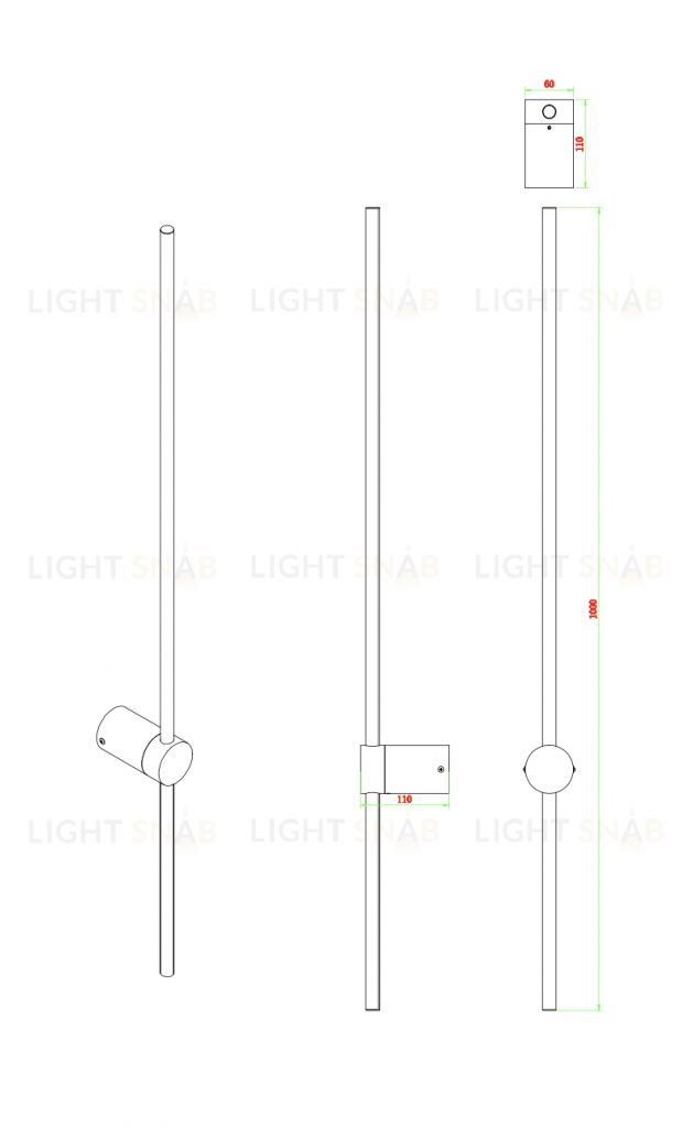 Настенный светильник ZORTES ANTO ZRS.90612.15, Мощность - 15Вт, Тип лампы:  LED SMD2835, В -1000мм / Ш - 60мм / Г - 110мм ZRS.90612.15