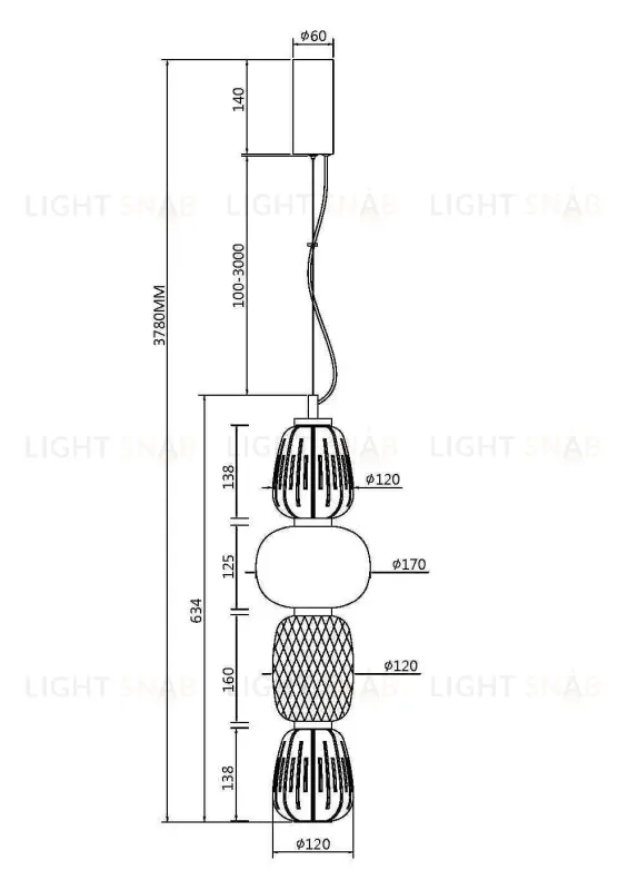 Подвесной светильник Maytoni MOD267PL-L32G3K MOD267PL-L32G3K