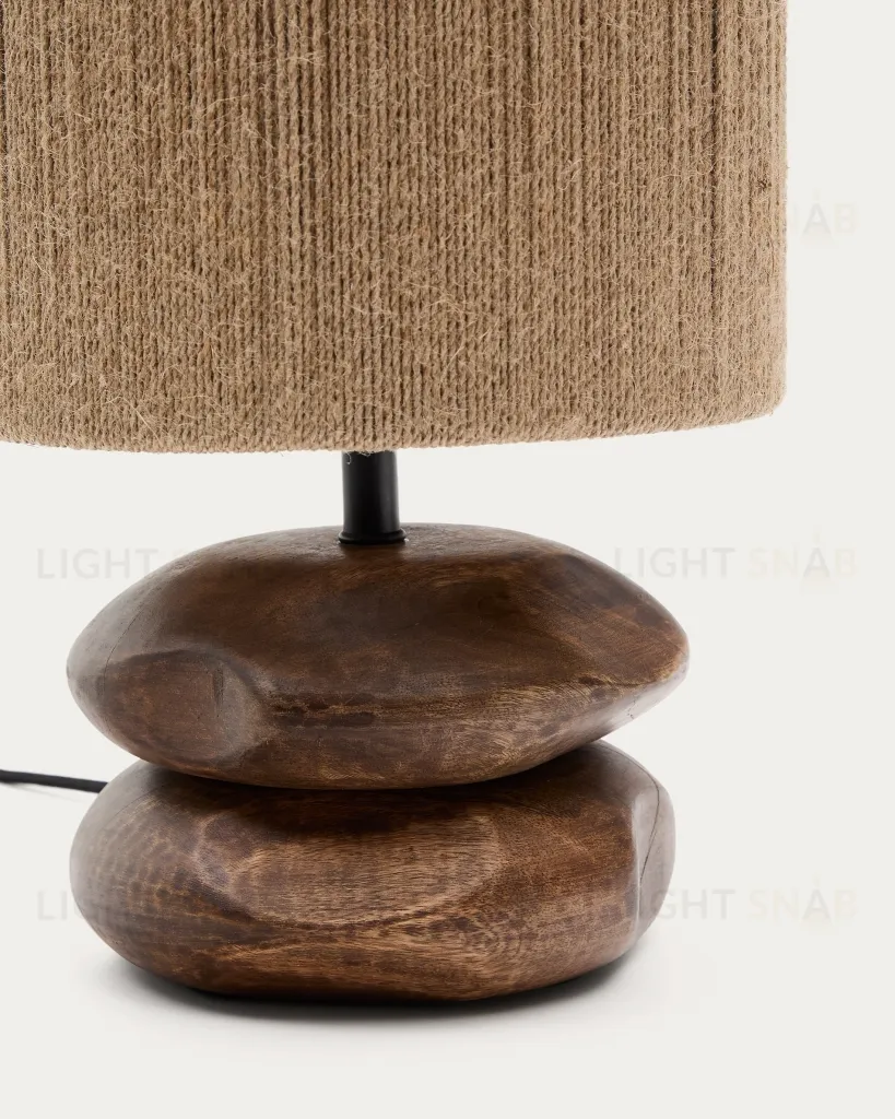 Настольная лампа Kor из джута и акации в темной отделке 210362