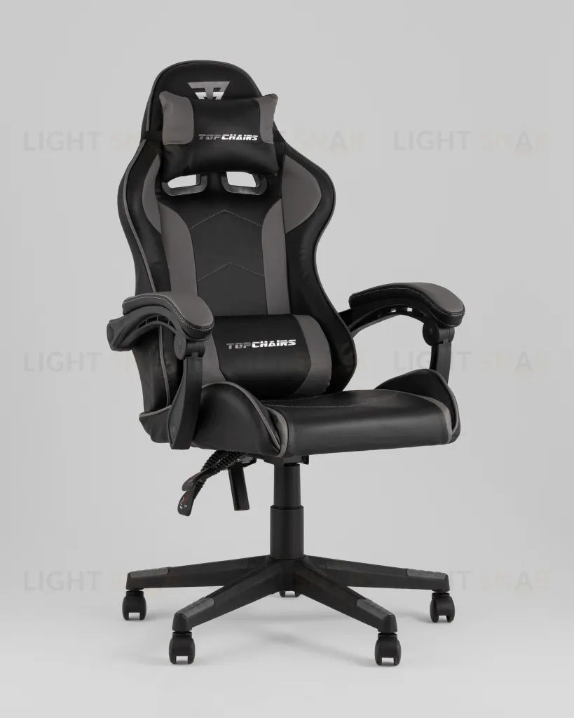 Кресло спортивное TopChairs Shadow черно-серый УТ000039463