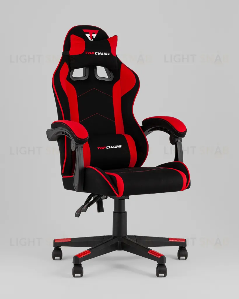 Кресло спортивное TopChairs Shadow ткань черно-красный УТ000039460