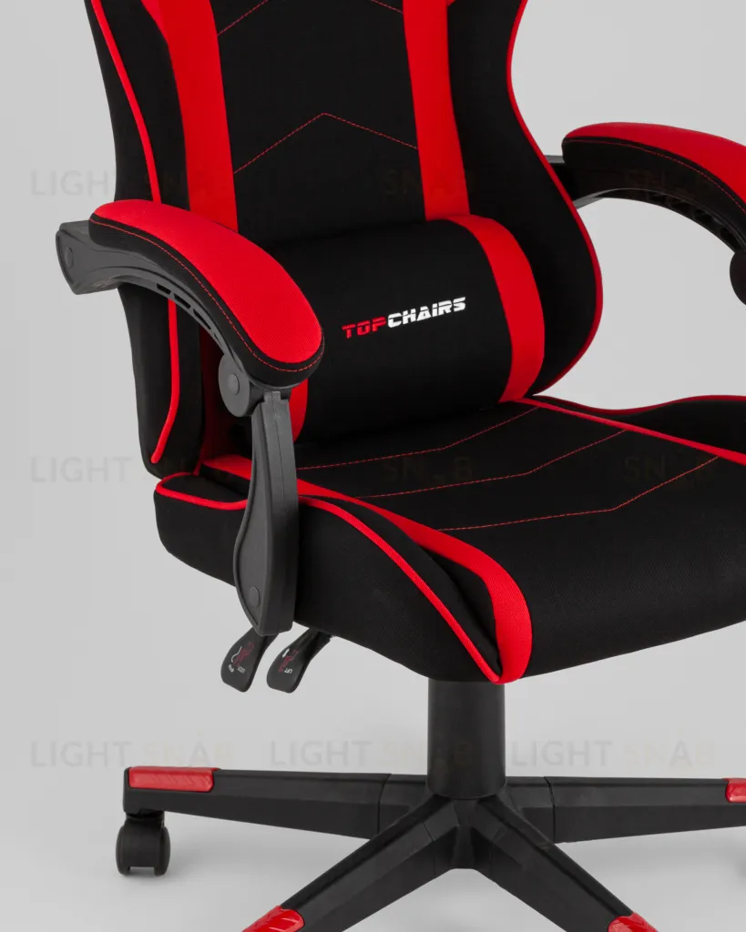 Кресло спортивное TopChairs Shadow ткань черно-красный УТ000039460