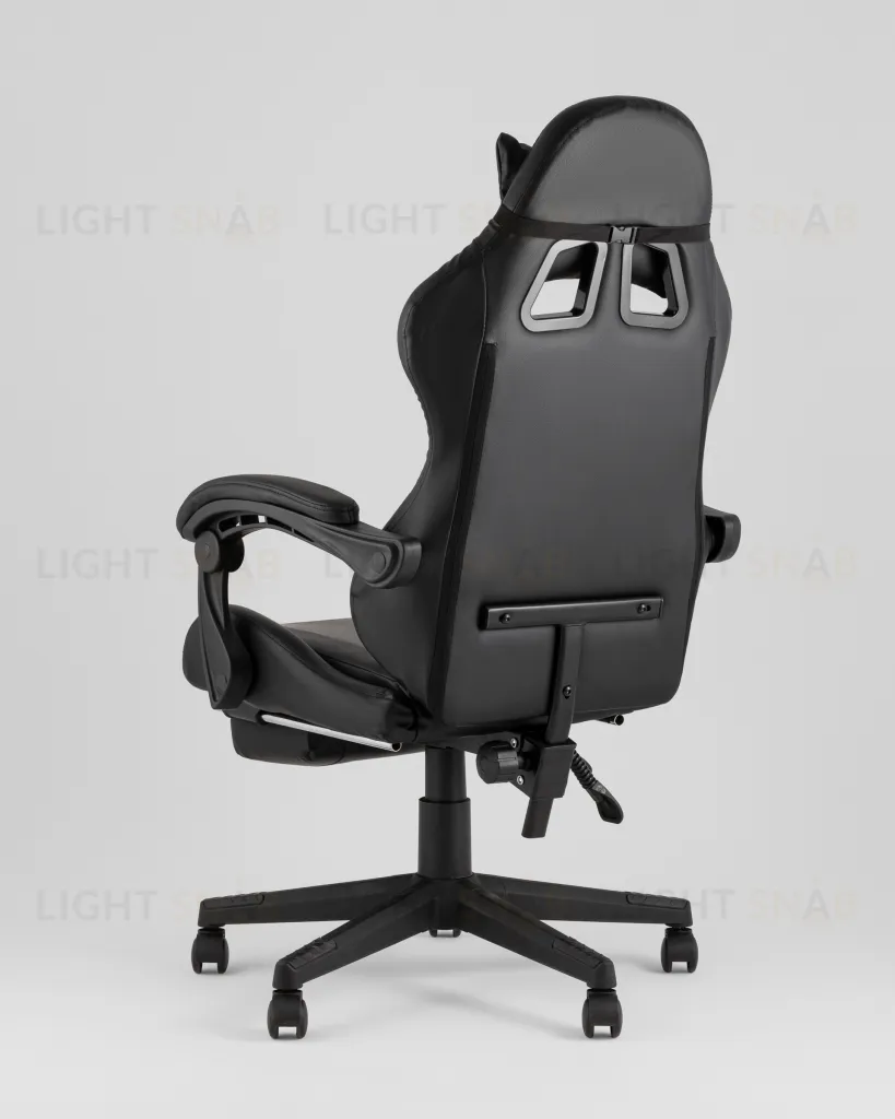 Кресло спортивное TopChairs Prophet с оттоманкой черный УТ000039479