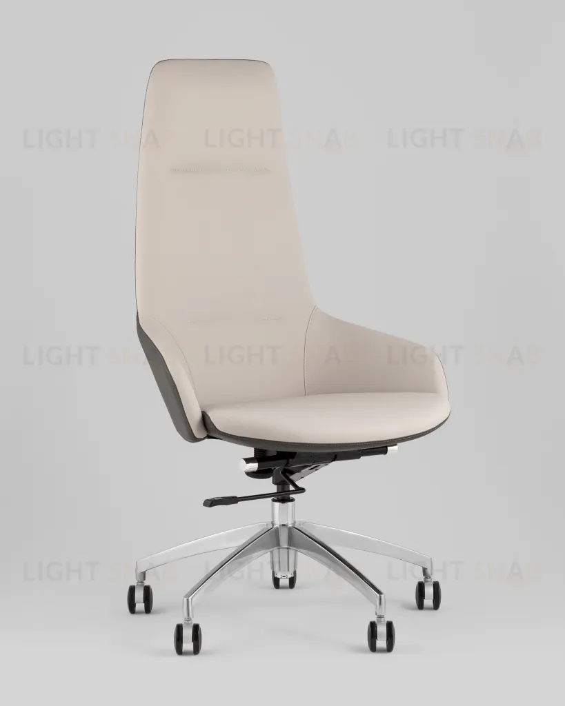 Кресло руководителя TopChairs Soulo светло-серый, серый УТ000039418