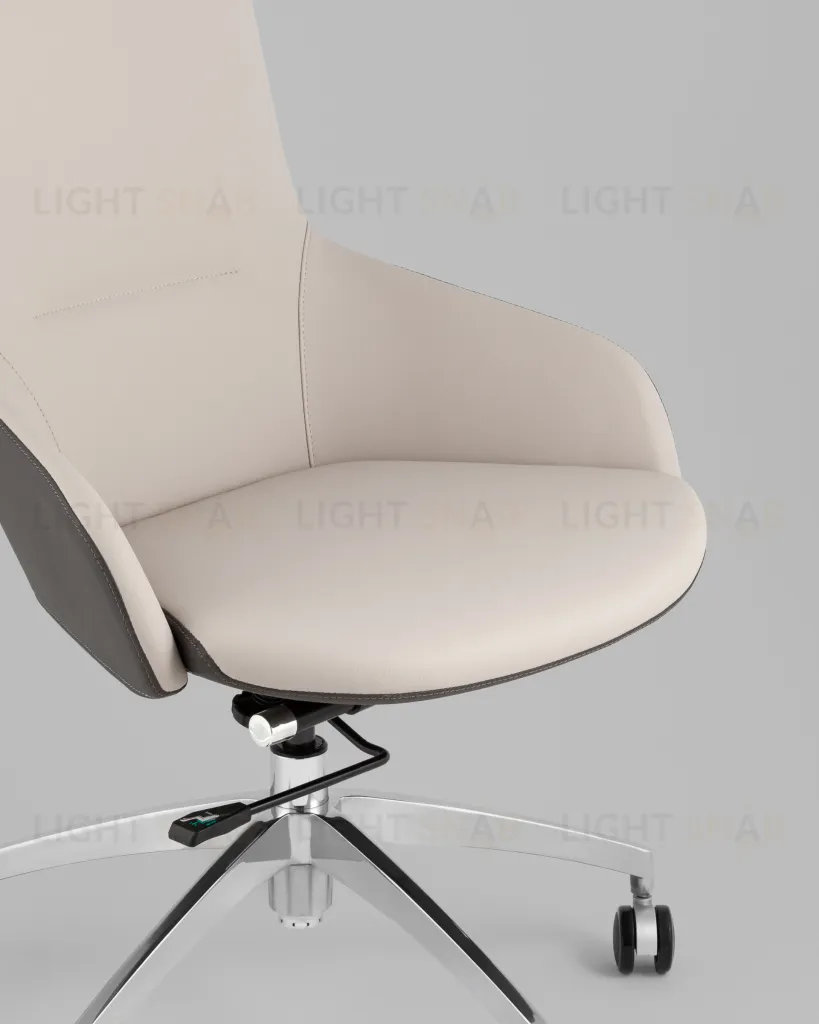 Кресло руководителя TopChairs Soulo светло-серый, серый УТ000039418