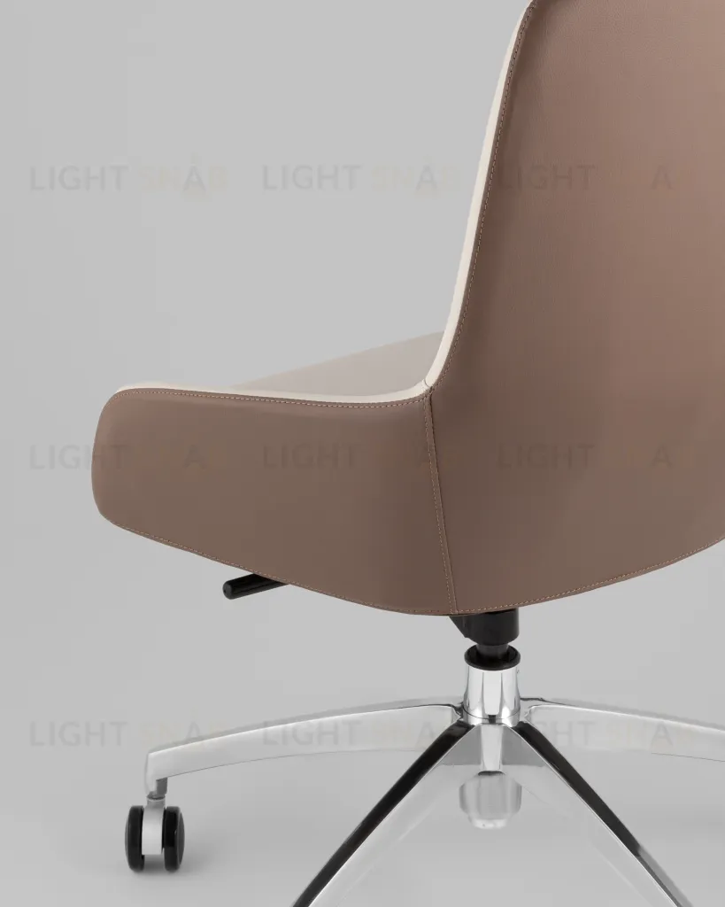 Кресло офисное TopChairs Soulo светло-серый, коричневый УТ000039419