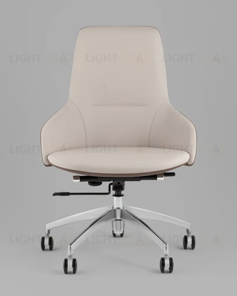 Кресло офисное TopChairs Soulo светло-серый, коричневый УТ000039419