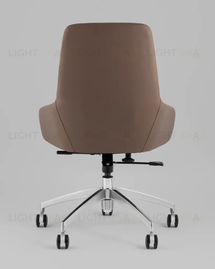 Кресло офисное TopChairs Soulo светло-серый, коричневый УТ000039419