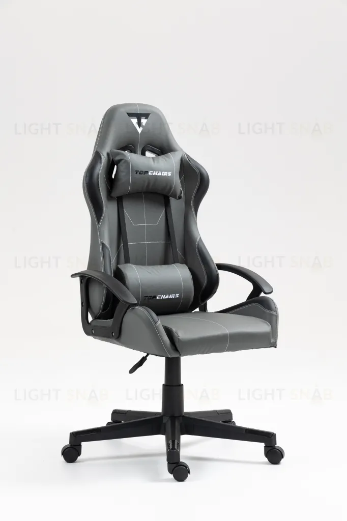 Кресло спортивное TopChairs Wyvern серо-черный УТ000039485