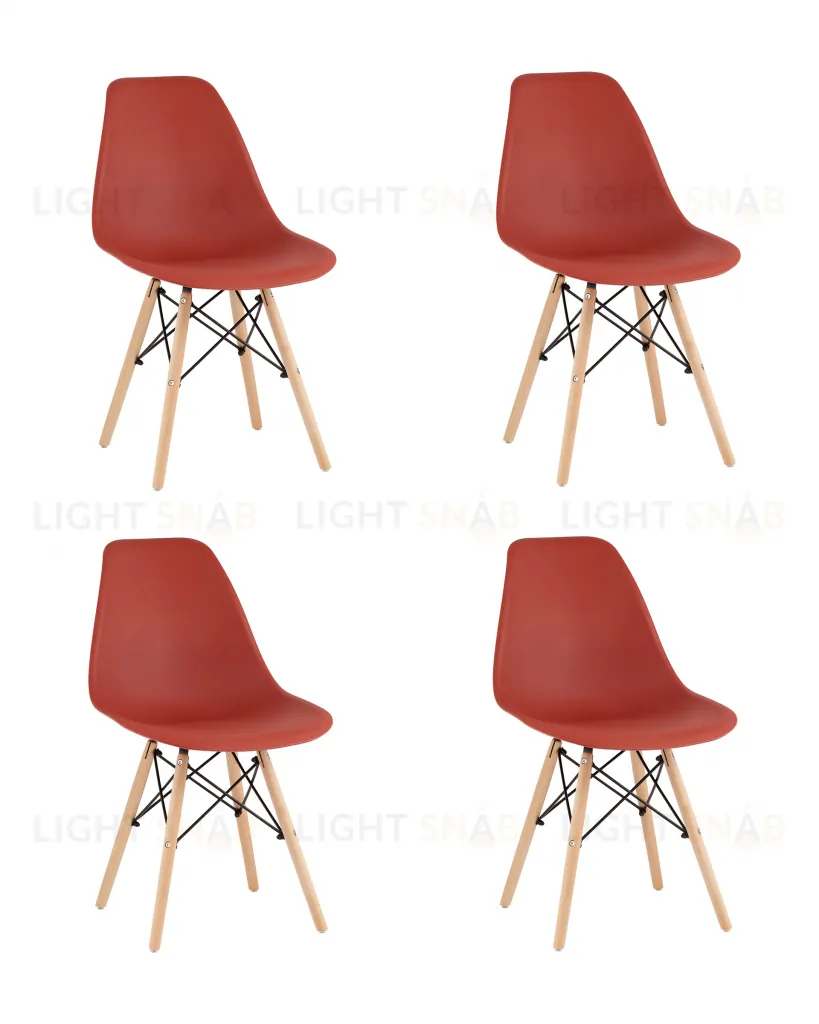 Стул Eames Style DSW терракотовый x4 (разборный каркас) УТ000039376