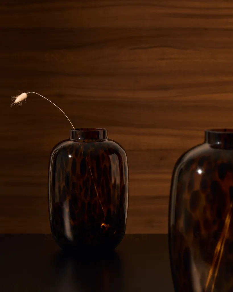 Ваза из коричневого стекла Panth 25,5 см 210432