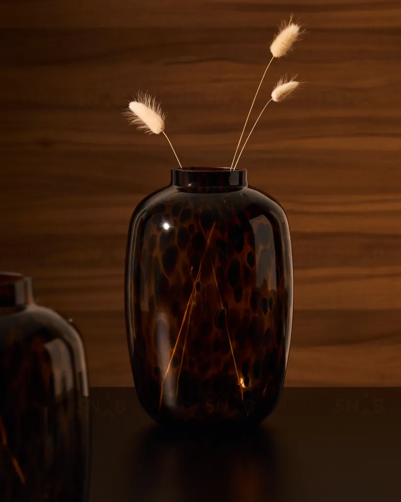 Ваза из коричневого стекла Panth 30 см 210430