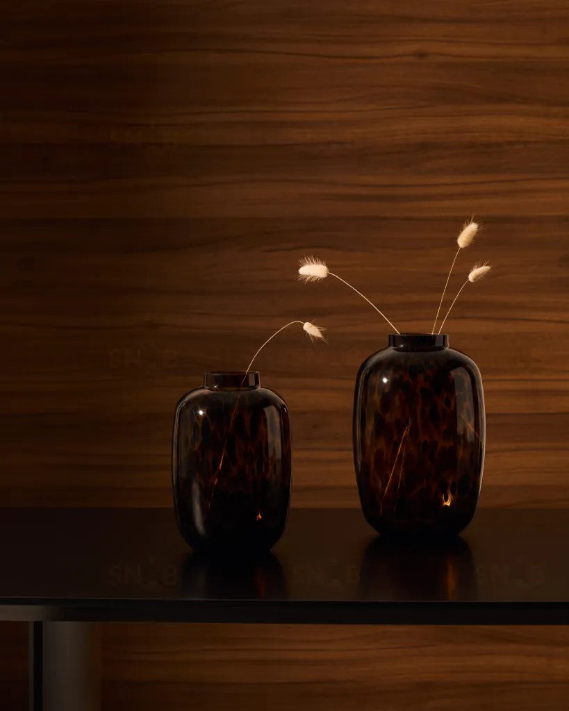 Ваза из коричневого стекла Panth 30 см 210430