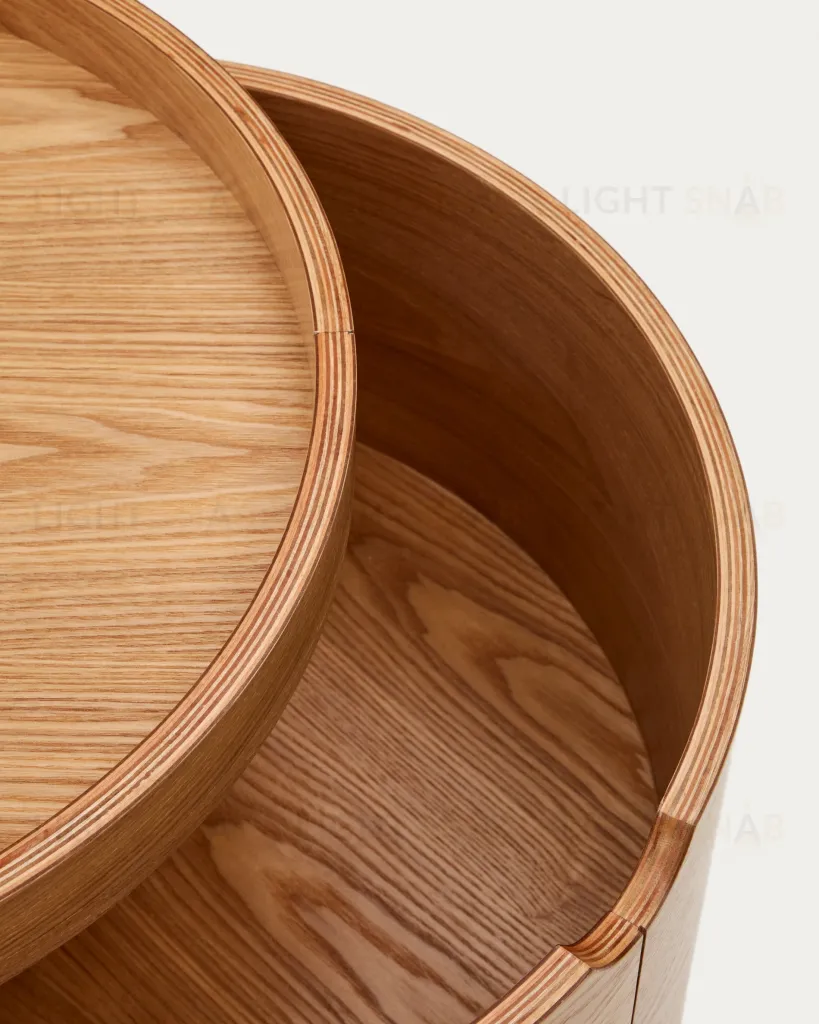 Octavia Прикроватная тумбочка из ясеневой фанеры Ø 55 см 178344