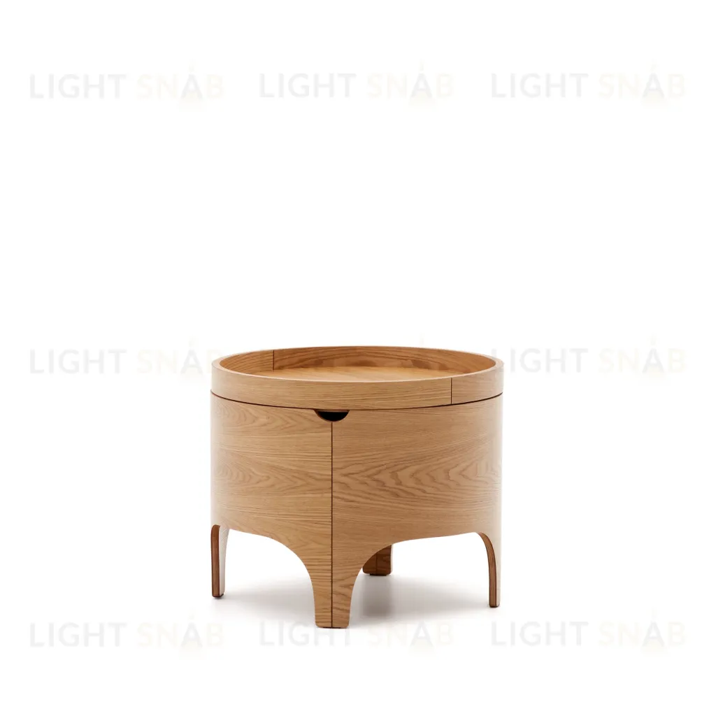 Octavia Прикроватная тумбочка из ясеневой фанеры Ø 55 см 178344