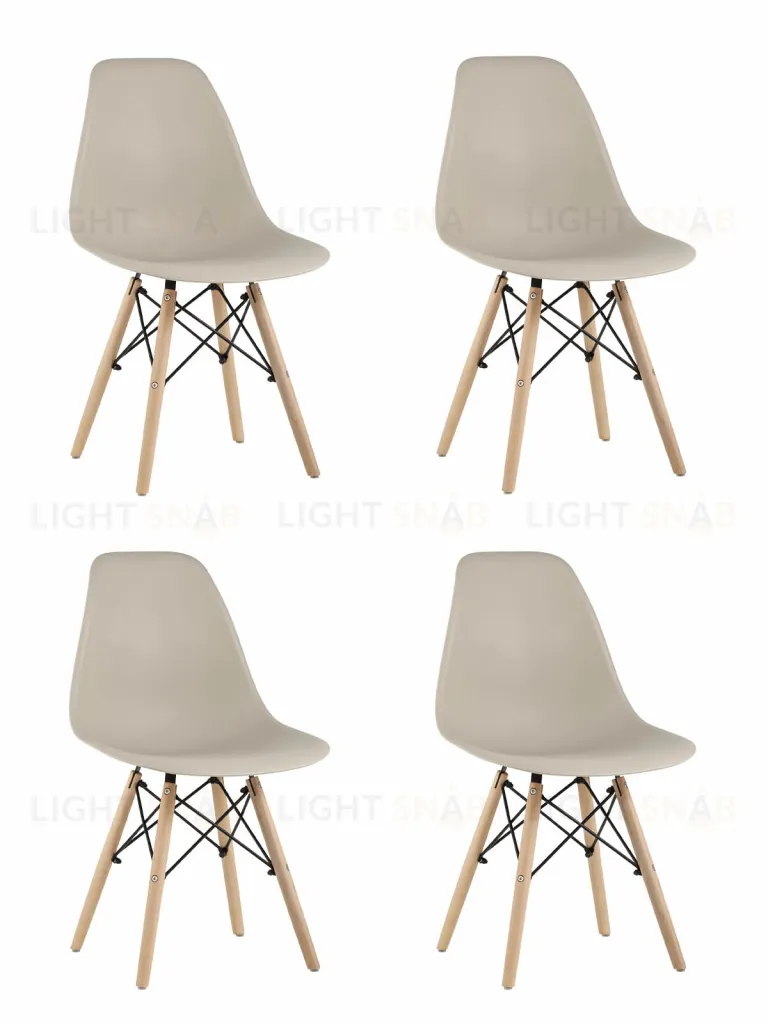 Стул Eames Style DSW бежевый x4 (разборный каркас) УТ000037158