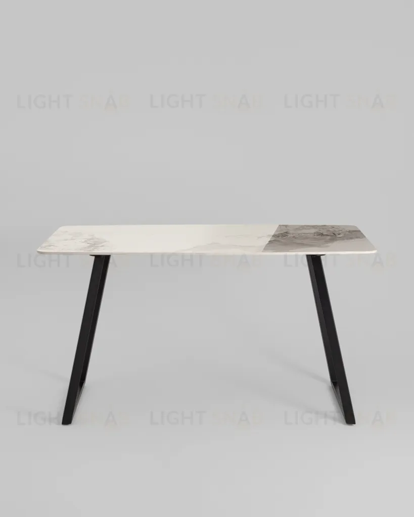 Стол обеденный Vermont 140*80 см керамика светлая ножки черные УТ000040513