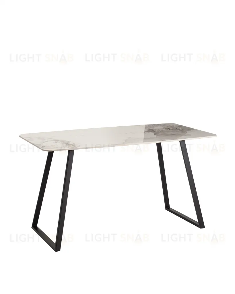 Стол обеденный Vermont 140*80 см керамика светлая ножки черные УТ000040513