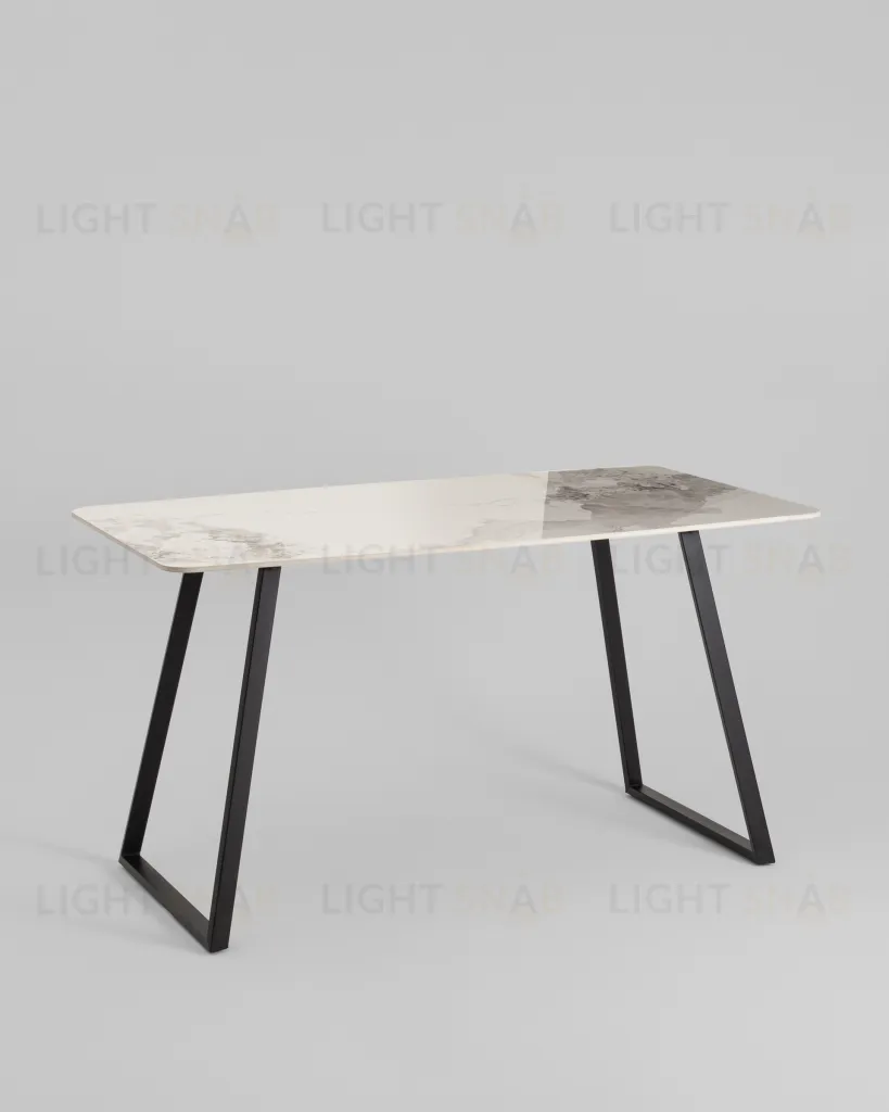 Стол обеденный Vermont 140*80 см керамика светлая ножки черные УТ000040513