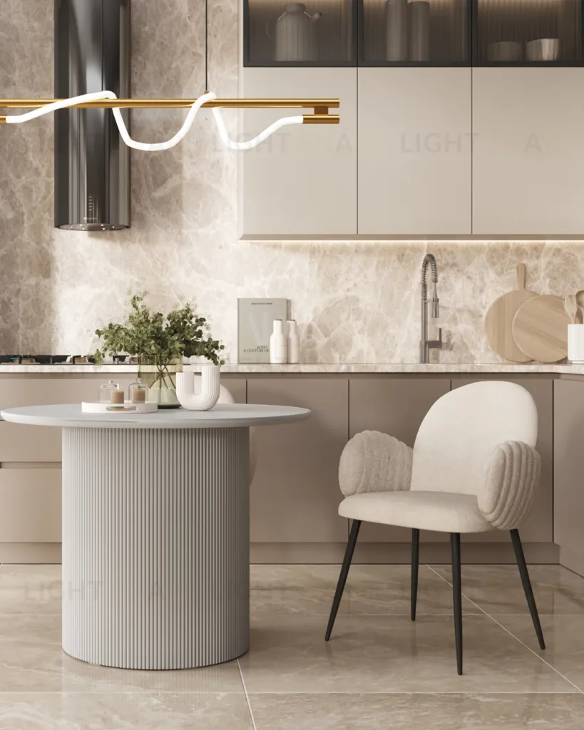 Стул обеденный Wave Stripes букле светло-серый УТ000040341