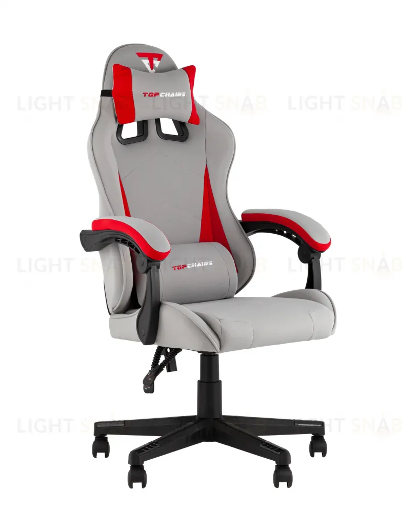Кресло спортивное TopChairs Phantom ткань серо-красный УТ000039472
