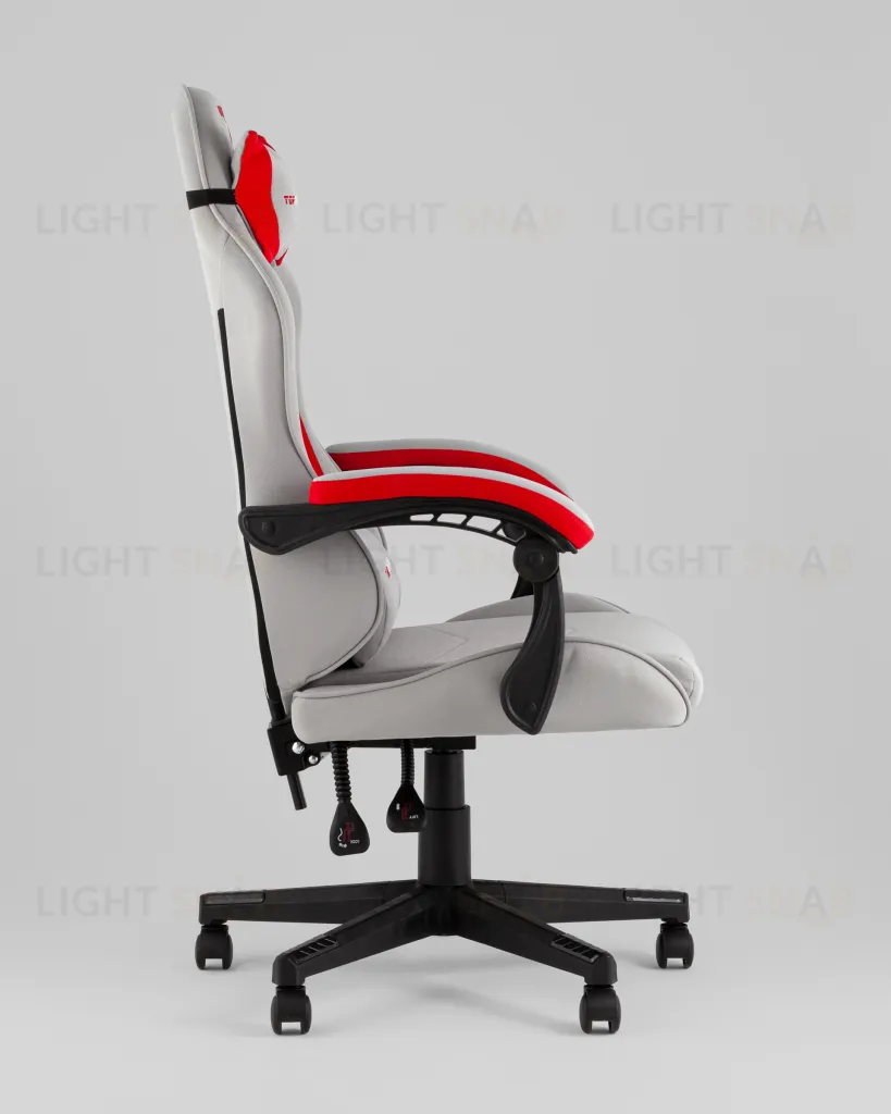 Кресло спортивное TopChairs Phantom ткань серо-красный УТ000039472