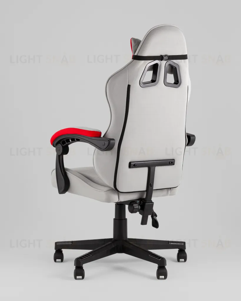 Кресло спортивное TopChairs Phantom ткань серо-красный УТ000039472