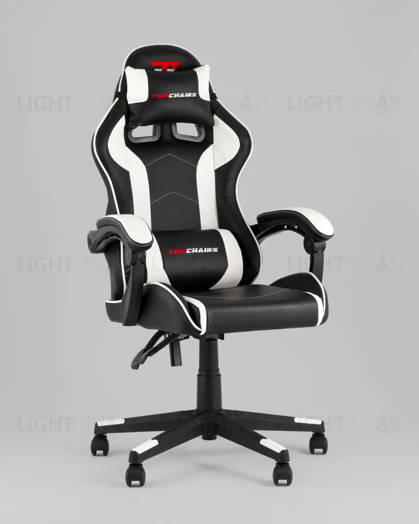 Кресло спортивное TopChairs Shadow черно-белый УТ000039461