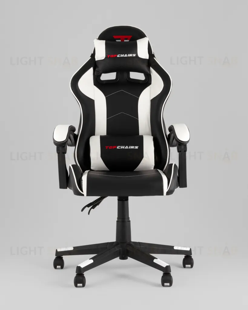 Кресло спортивное TopChairs Shadow черно-белый УТ000039461