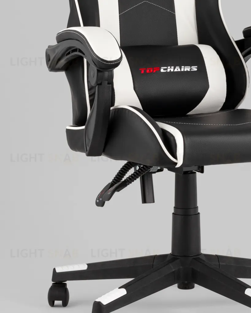Кресло спортивное TopChairs Shadow черно-белый УТ000039461
