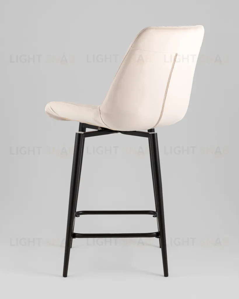 Стул полубарный Флекс с поворотным механизмом велюр бежевый УТ000040027