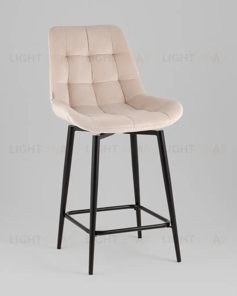 Стул полубарный Флекс с поворотным механизмом велюр бежевый УТ000040027