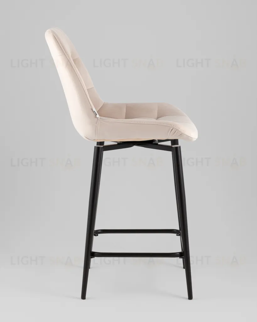 Стул полубарный Флекс с поворотным механизмом велюр бежевый УТ000040027