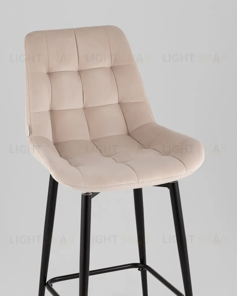 Стул полубарный Флекс с поворотным механизмом велюр бежевый УТ000040027
