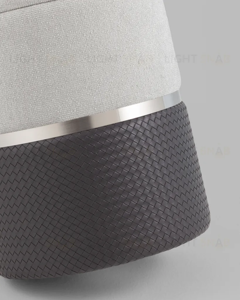 Пуф Кэрри с ящиком серебро шенилл серо-черный УТ000039383