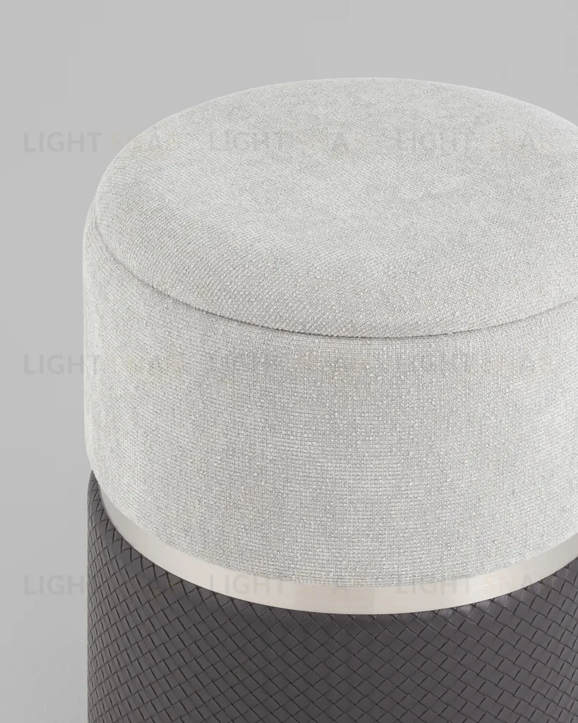 Пуф Кэрри с ящиком серебро шенилл серо-черный УТ000039383