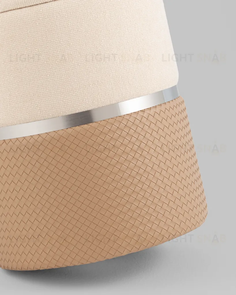 Пуф Кэрри с ящиком серебро шенилл бежевый УТ000039382