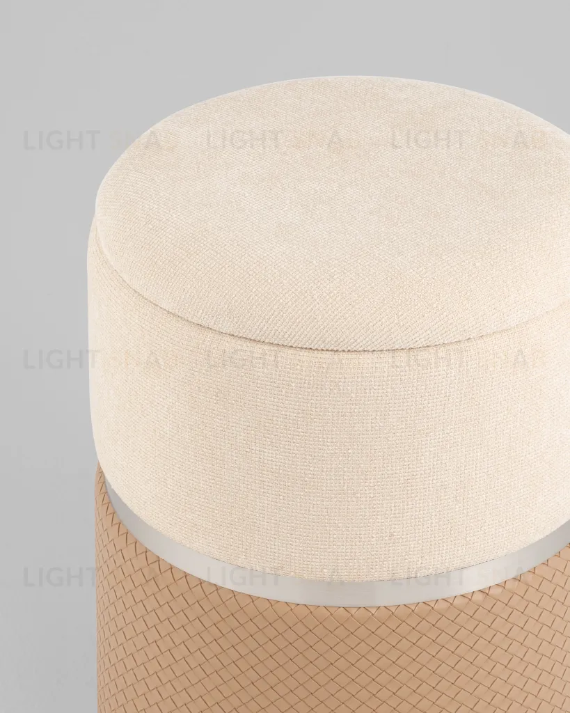 Пуф Кэрри с ящиком серебро шенилл бежевый УТ000039382