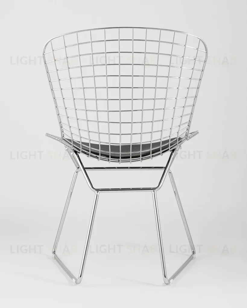 Стул обеденный Bertoia хромированный с черной подушкой 4 шт УТ000037501