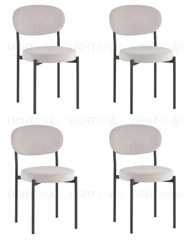 Стул Бриф SN велюр светло-серый каркас антрацитовый муар, 4шт./уп. УТ000039518