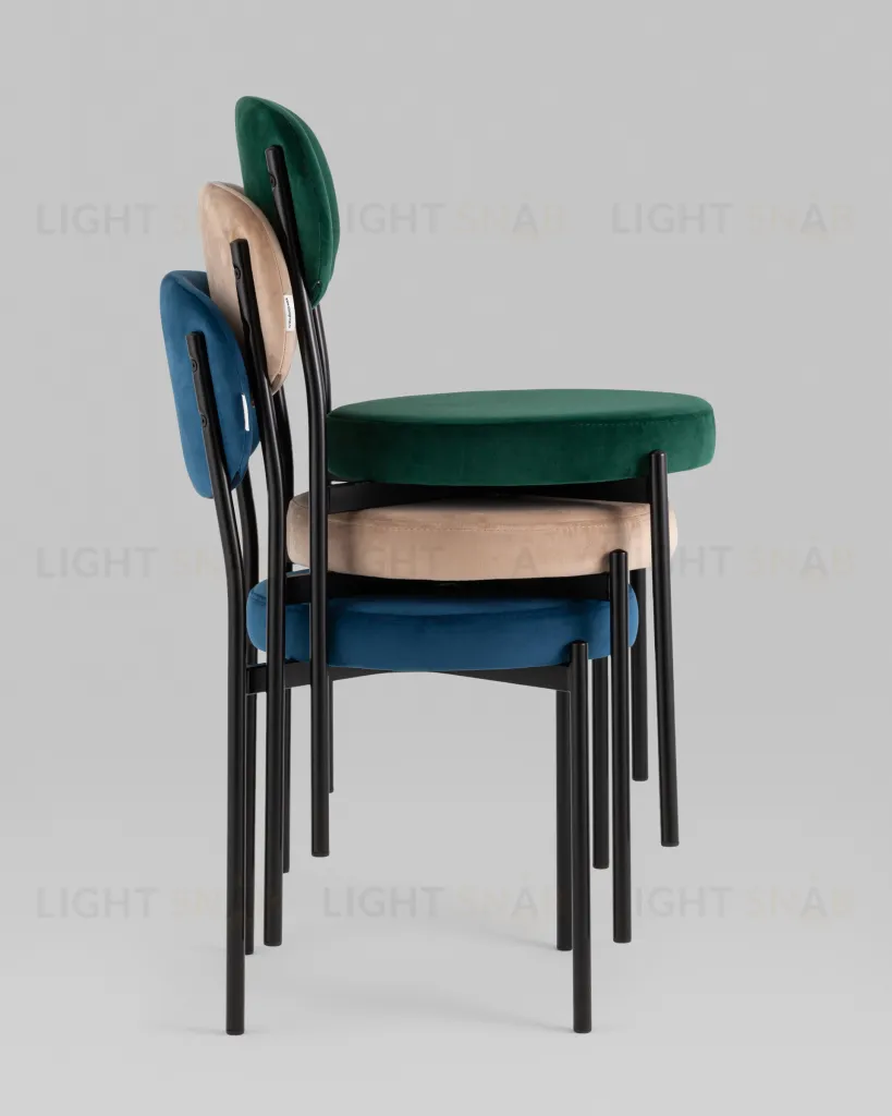 Стул Бриф SN велюр светло-серый каркас антрацитовый муар, 4шт./уп. УТ000039518