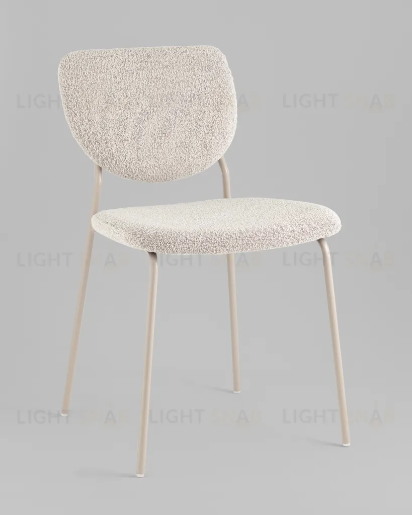 Стул обеденный Gigi серо-бежевый букле кремовые ножки УТ000039038