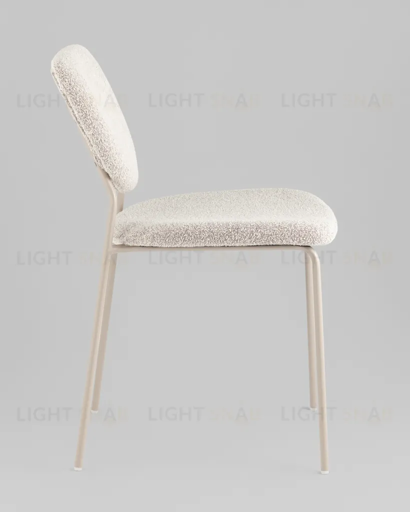 Стул обеденный Gigi серо-бежевый букле кремовые ножки УТ000039038