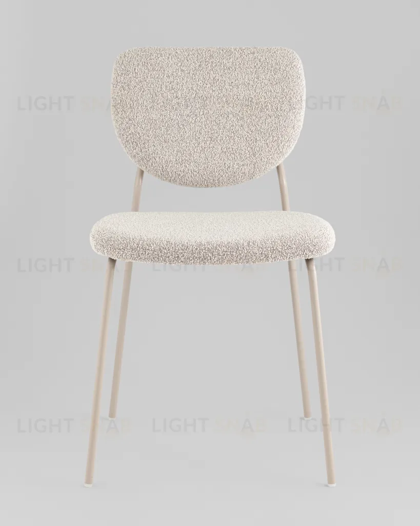 Стул обеденный Gigi серо-бежевый букле кремовые ножки УТ000039038