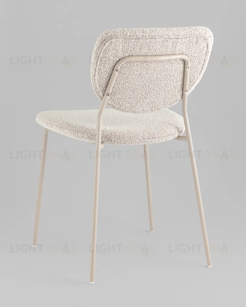 Стул обеденный Gigi серо-бежевый букле кремовые ножки УТ000039038
